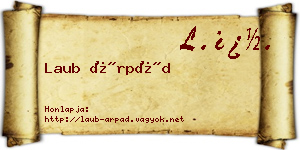 Laub Árpád névjegykártya