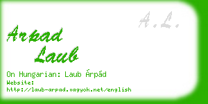 arpad laub business card